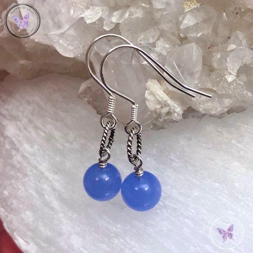 Blue Chalcedony & Silver Earrings